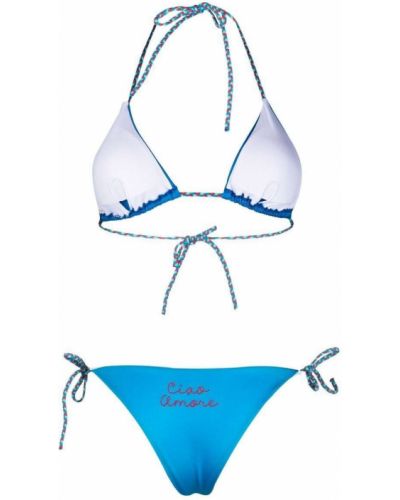Bikini con bordado Giada Benincasa azul