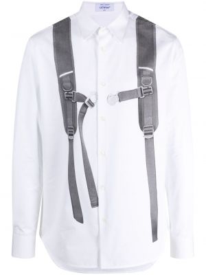 Βαμβακερό πουκάμισο με σχέδιο Off-white λευκό