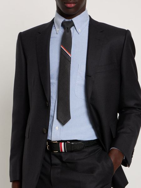 Klasikinis dryžuotas kaklaraištis Thom Browne pilka