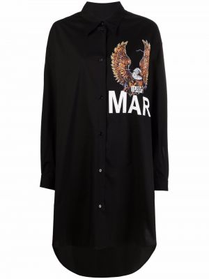 Памучна макси рокля Mm6 Maison Margiela черно
