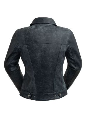 Кожаная куртка с потертостями Whet Blu черная