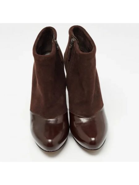 Botas de agua de cuero retro Fendi Vintage marrón