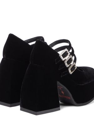 Pantofi cu toc de catifea Nodaleto negru