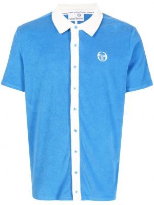 Knappen opp brodert skjorte Sergio Tacchini blå