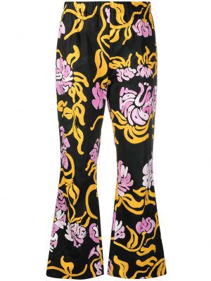 Pantalones de flores con estampado Marni negro