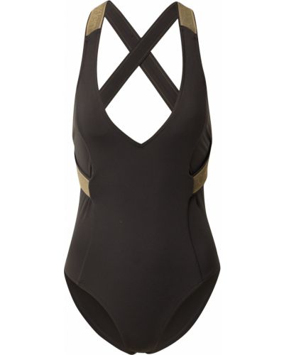 Calvin Klein Swimwear Plus Jednodielne plavky 'Plunge One Piece'  čierna / olivová