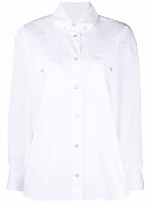 Памучна риза Alexandre Vauthier бяло