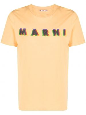 Pamut póló nyomtatás Marni narancsszínű