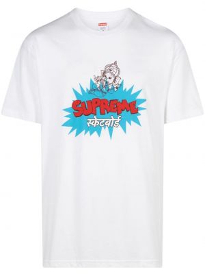 Bavlnené tričko Supreme biela