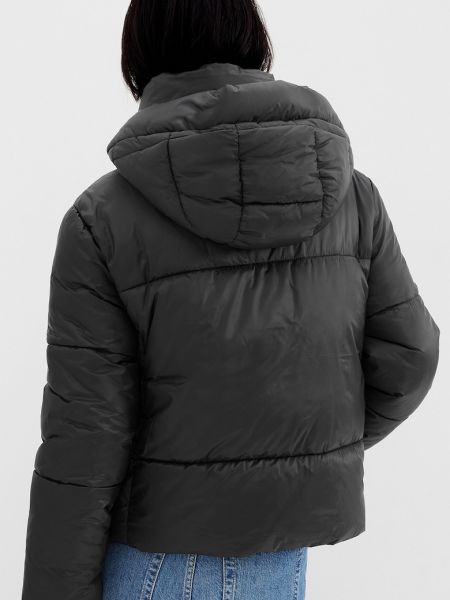Утепленная куртка с капюшоном Gap черная