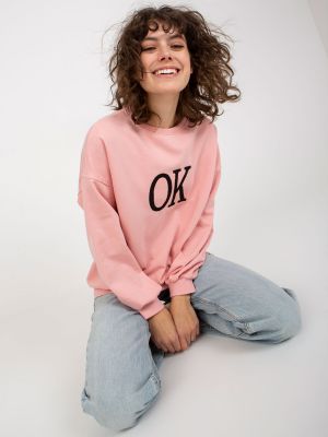 Brīva piegriezuma kapučdžemperis ar uzrakstiem Fashionhunters rozā