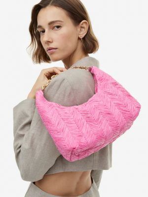 Плетеная сумка H&m розовая