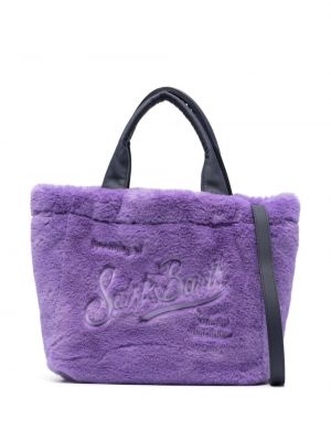 Geantă shopper cu blană Mc2 Saint Barth violet