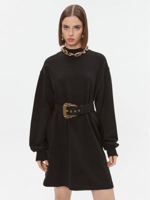 Rochie din denim cu croială lejeră Versace Jeans Couture negru