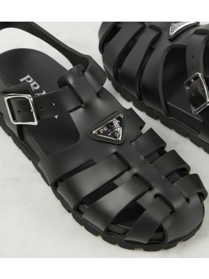 Sandály na platformě Prada černé