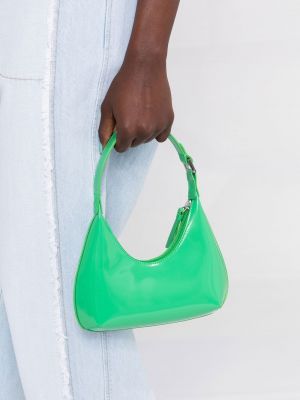 Kožená kabelka z jantaru By Far zelená