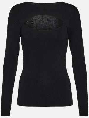 Vlnený sveter z merina Jardin Des Orangers čierna