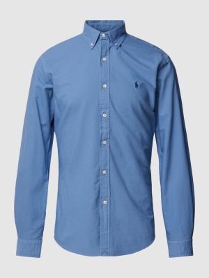 Koszula na guziki slim fit bawełniana Polo Ralph Lauren niebieska
