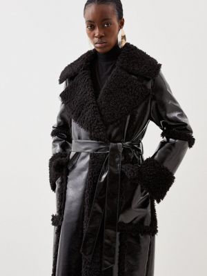 Длинное пальто Karen Millen черное