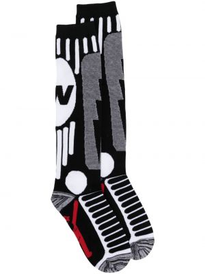 Bavlněné ponožky s potiskem Walter Van Beirendonck černé