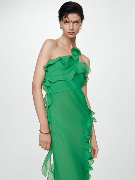 Večernja haljina Mango zelena