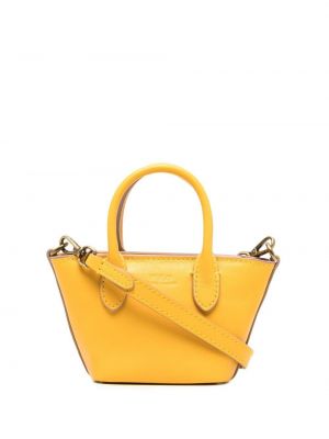 Кожени шопинг чанта Polo Ralph Lauren жълто