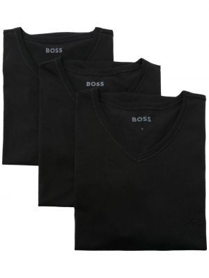 Košeľa s výstrihom do v Boss čierna