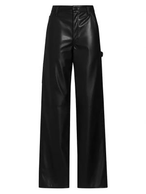 Кожаные брюки из искусственной кожи Rag & Bone черные