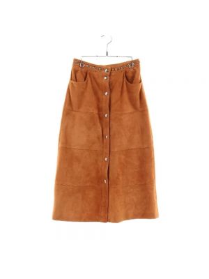 Spódnica retro zamszowa Miu Miu Pre-owned - brązowy