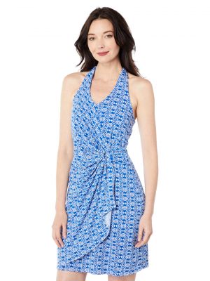 Платье с вырезом халтер Tommy Bahama синее