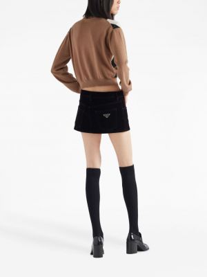 Mini sijonas velvetinis Prada juoda