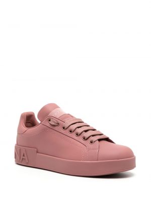 Leder sneaker Dolce & Gabbana pink
