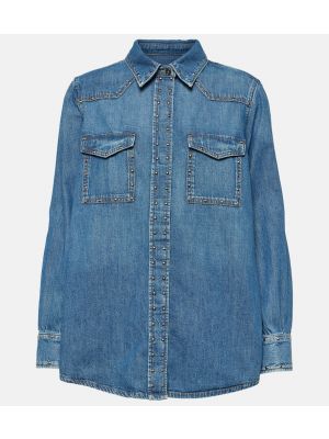 Jeanshemd mit spikes 7 For All Mankind blau