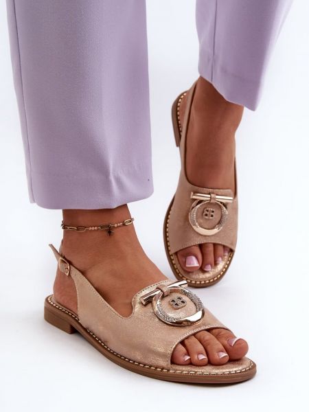 Sandale s remenčićima na petu bez pete od ružičastog zlata Kesi