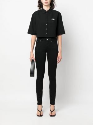 Skinny fit bikses Calvin Klein Jeans melns