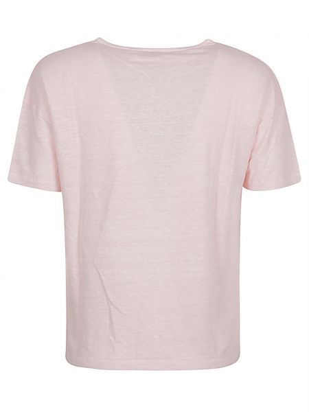 T-shirt di lino in jersey Base rosa