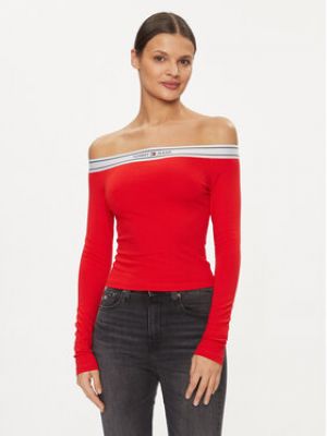 Chemisier slim Tommy Jeans rouge