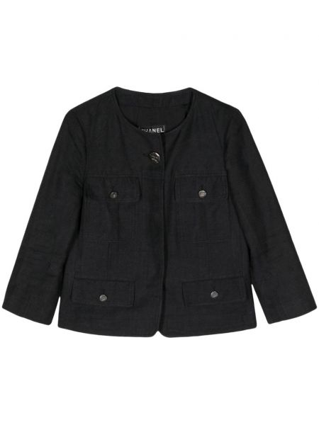 Jachetă lungă de mătase Chanel Pre-owned negru