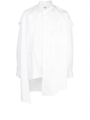 Асиметрична риза с протрити краища Sulvam бяло