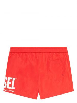 Shorts à imprimé Diesel rouge