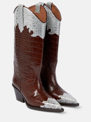 Kožené kotníkové boty Paris Texas hnědé