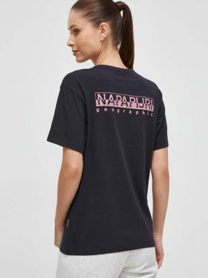 Bavlněné tričko Napapijri černé