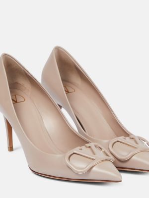 Læder pumps Valentino Garavani beige