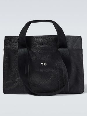 Usnjena nakupovalna torba Y-3 črna