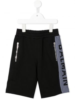 Stripete shorts for jenter Balmain Kids svart