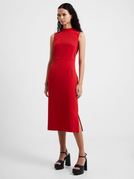 Платье из крепа с воротником-стойкой French Connection Echo, теплый красный