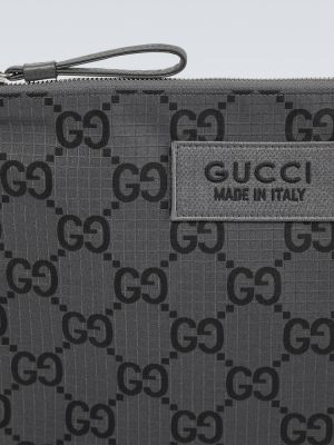 Δερμάτινη τσάντα Gucci γκρι