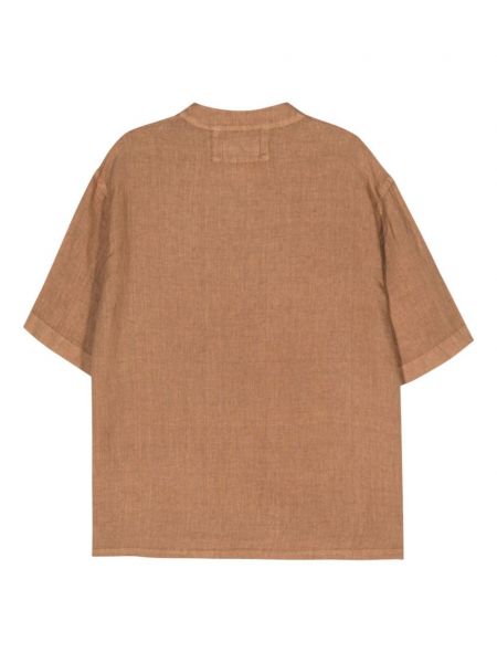 Lininė marškiniai v formos iškirpte Costumein ruda