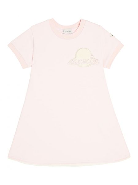 Puuvilla mekko tytöille Moncler Enfant pinkki