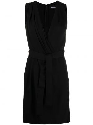 Krepové hedvábné šaty Dsquared2 černé